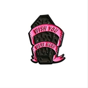 ONE PIECE coffin ⚰️ grave enamel pin brooch pink black purse charm bag women's